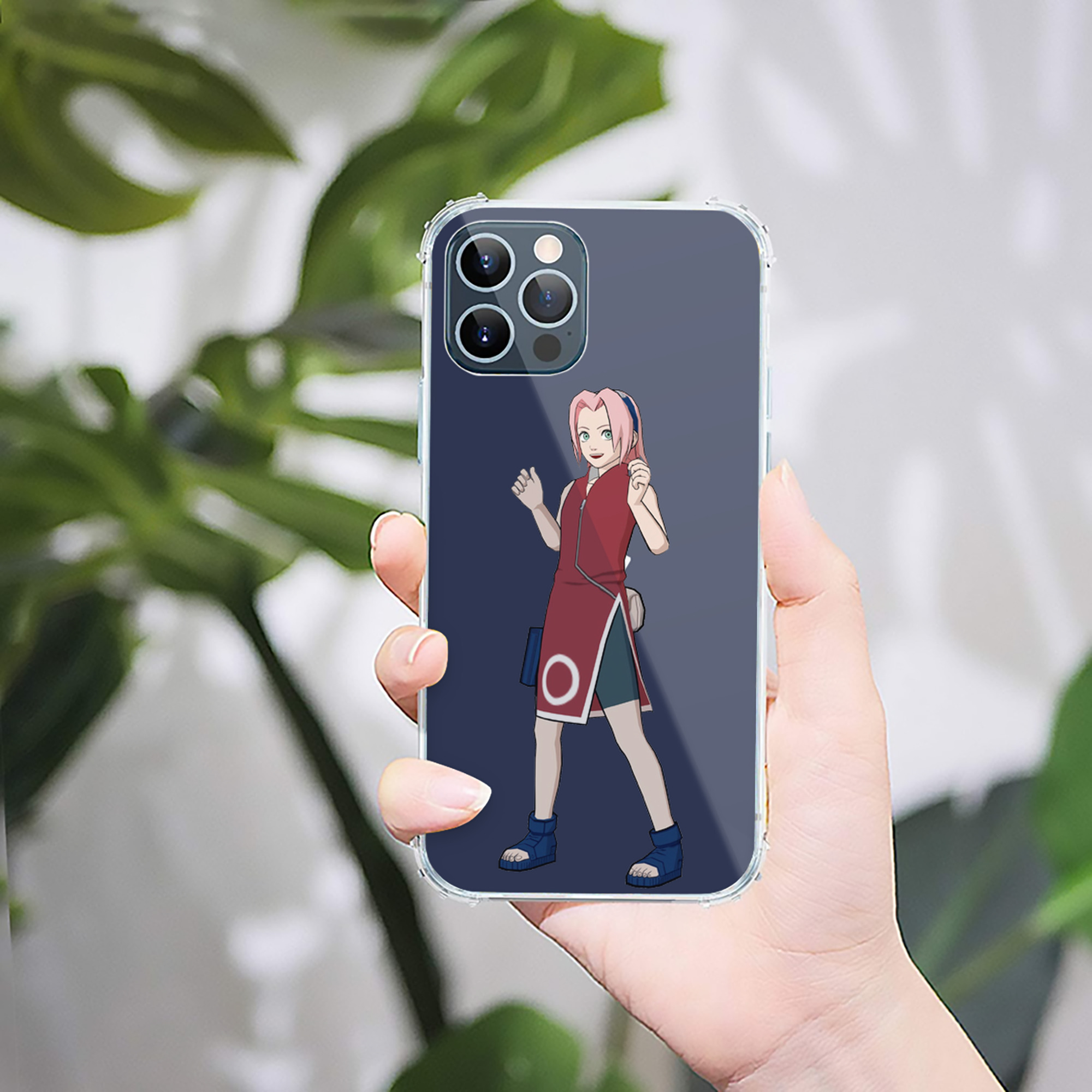 （画像用） NARUTO -ナルト- 春野サクラ Haruno Sakura 【iPhone 12シリーズ対応】透明スマホケース（クリアソフトケース）